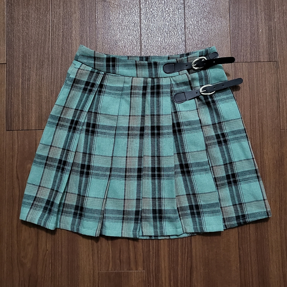 Altar'd state green plaid mini skirt